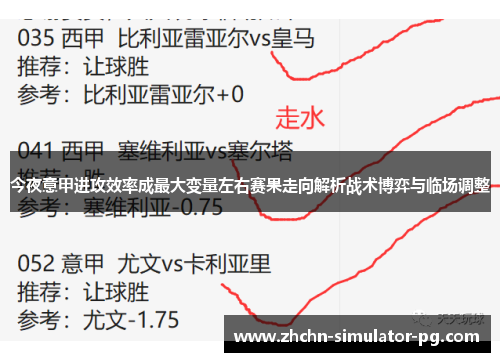 今夜意甲进攻效率成最大变量左右赛果走向解析战术博弈与临场调整