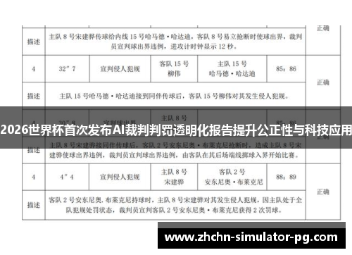 2026世界杯首次发布AI裁判判罚透明化报告提升公正性与科技应用